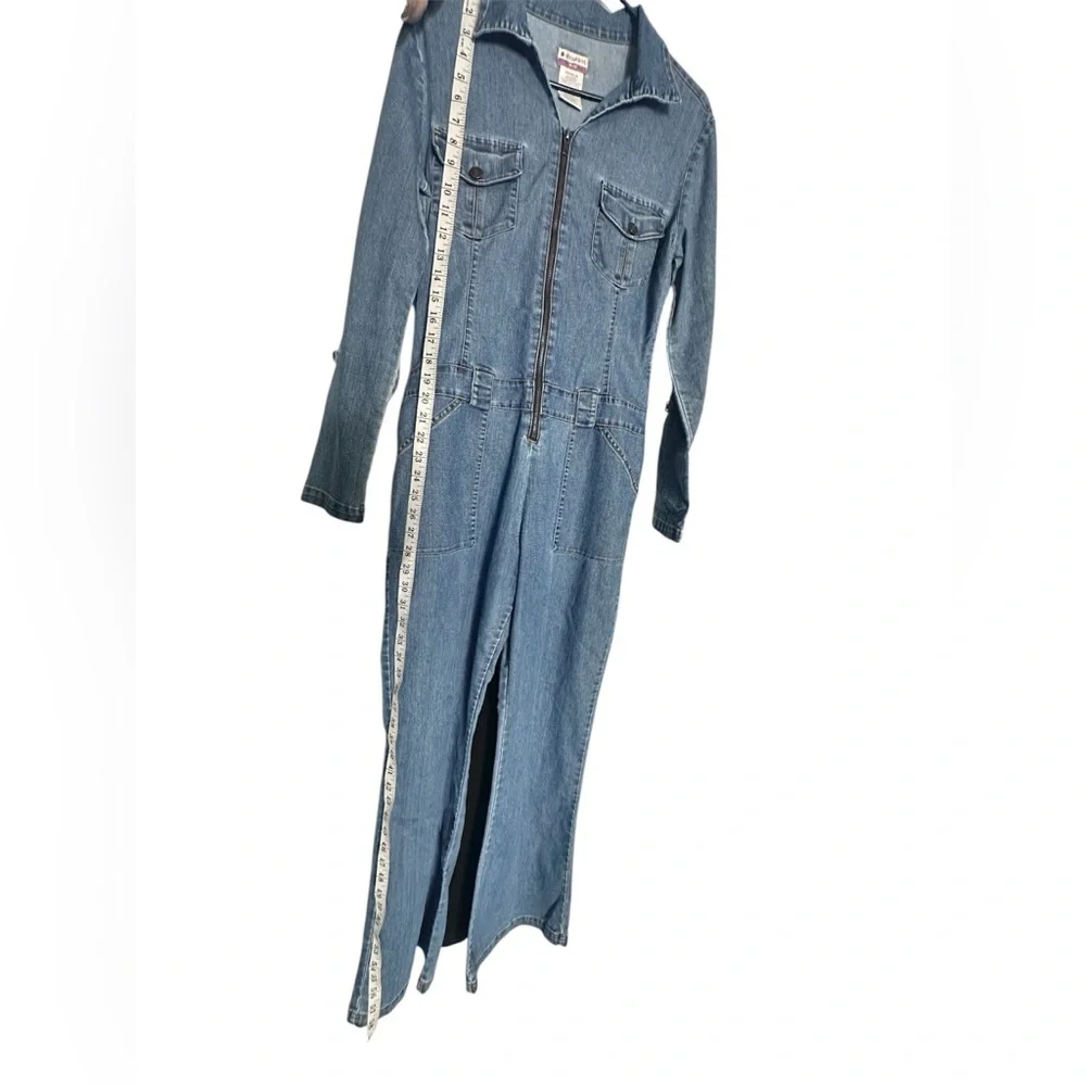 Vintage Y2K No Boundaries Juniors/Women’s Denim Flared Jumpsuit/Overalls Jnr’s M - Picture 7 of 9